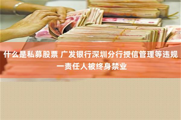 什么是私募股票 广发银行深圳分行授信管理等违规 一责任人被终身禁业