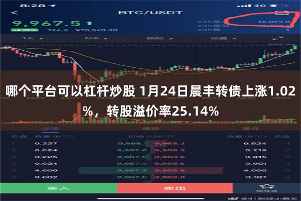 哪个平台可以杠杆炒股 1月24日晨丰转债上涨1.02%，转股溢价率25.14%